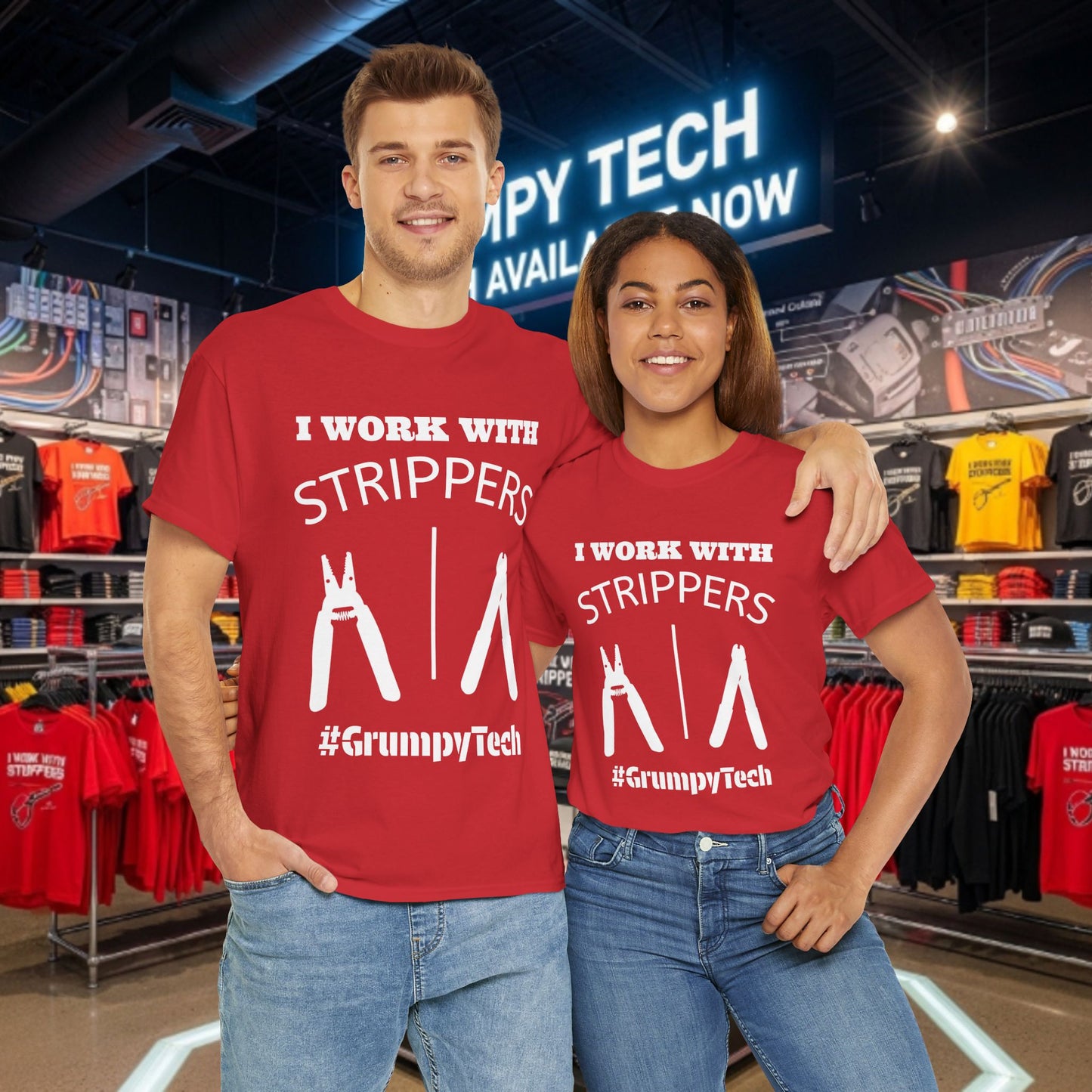 "I Work With Strippers" - Wire and Fiber Strippers - Front Design 2