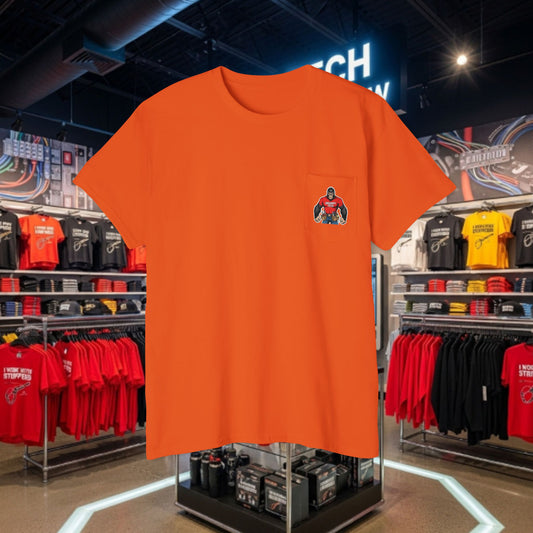 "I Work With Strippers" | Logo Pocket Tee | Back Design 4 | Snips and Fiber Strippers