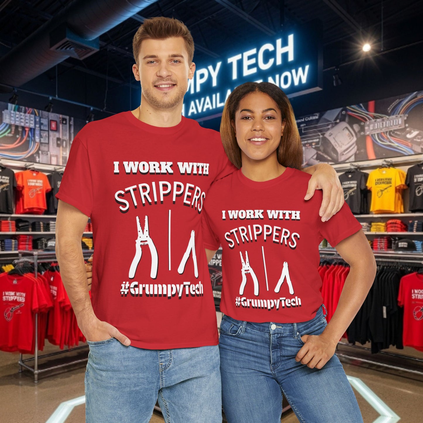 "I Work With Strippers" - Wire and Fiber Strippers - Front Design 1