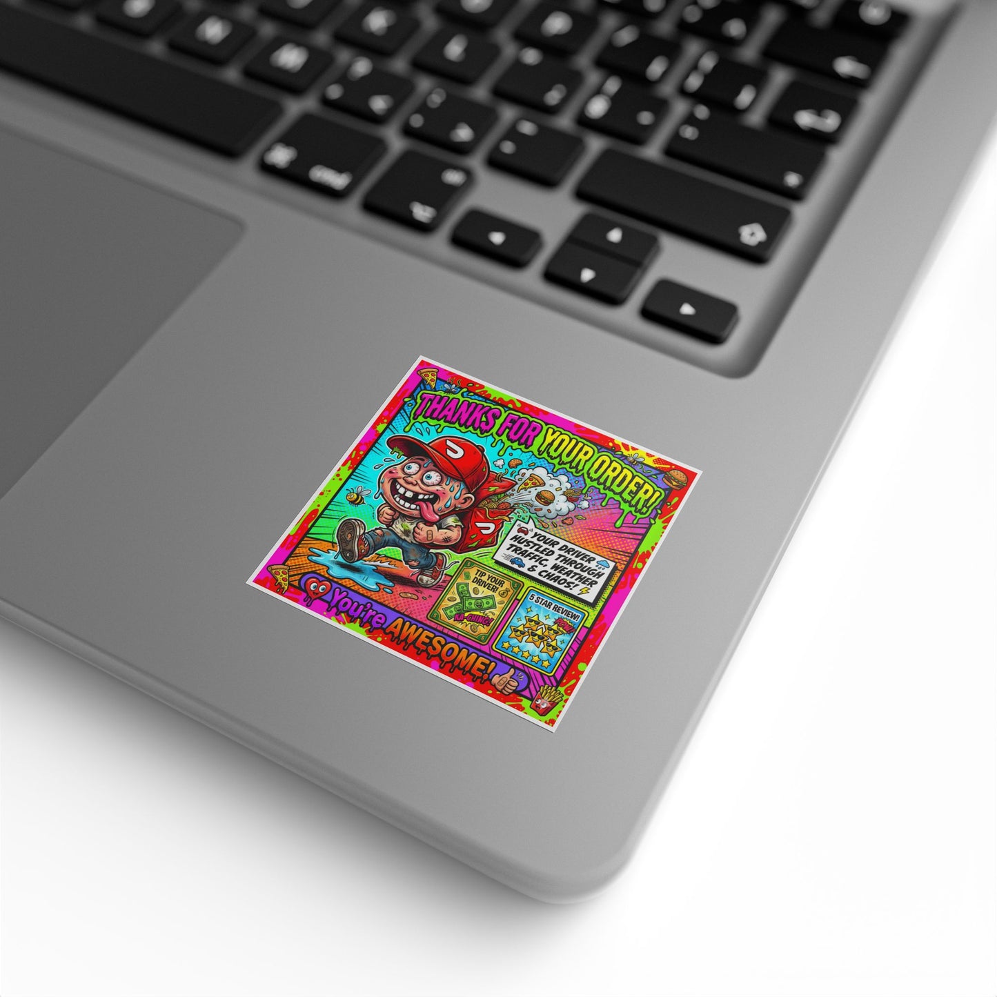 Square Sticker Rolls — 'Thanks For Your Order!' Bright Delivery Driver Thank-You Labels