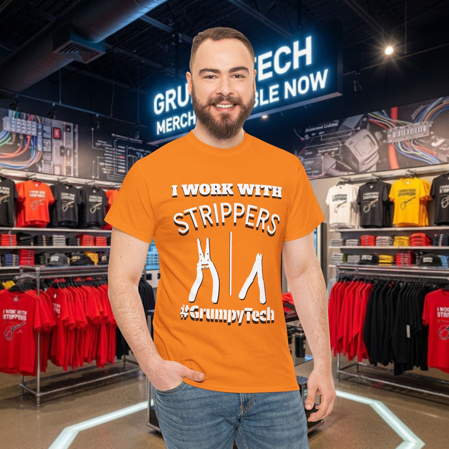 "I Work With Strippers" - Wire and Fiber Strippers - Front Design 1