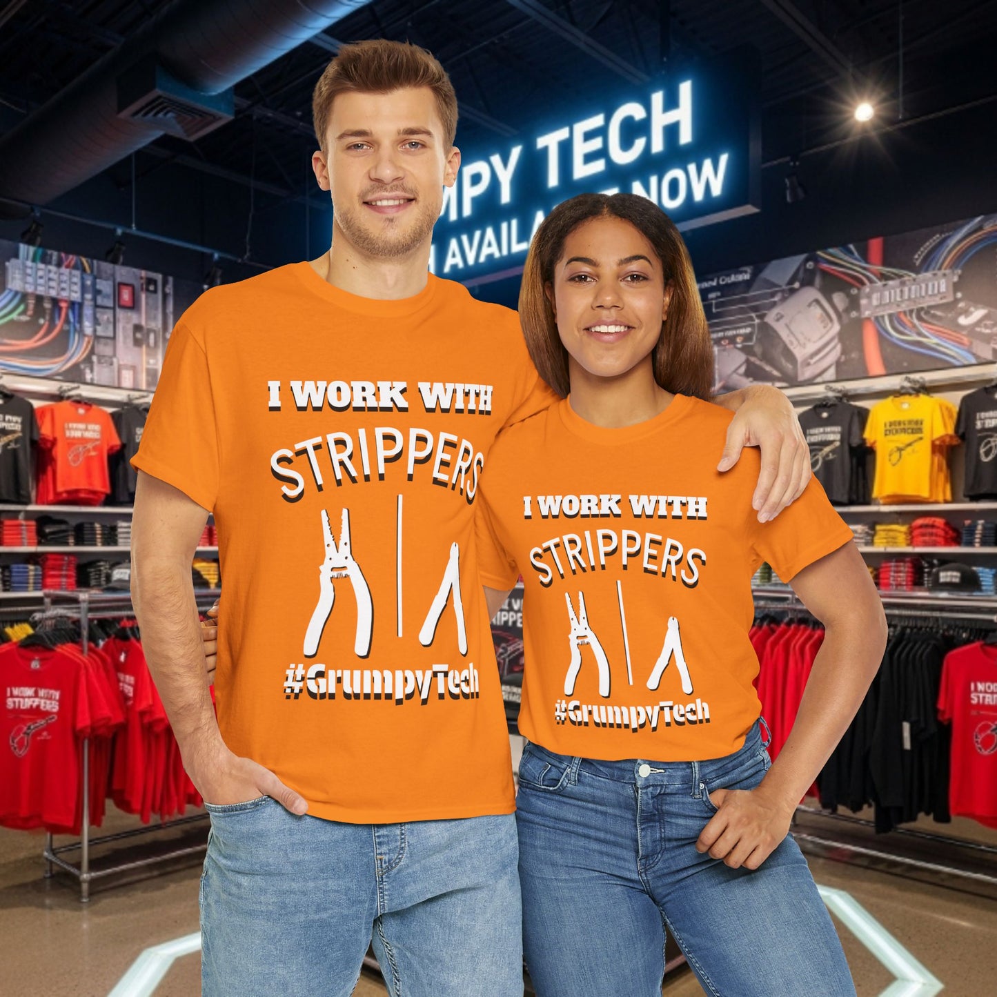 "I Work With Strippers" - Wire and Fiber Strippers - Front Design 1
