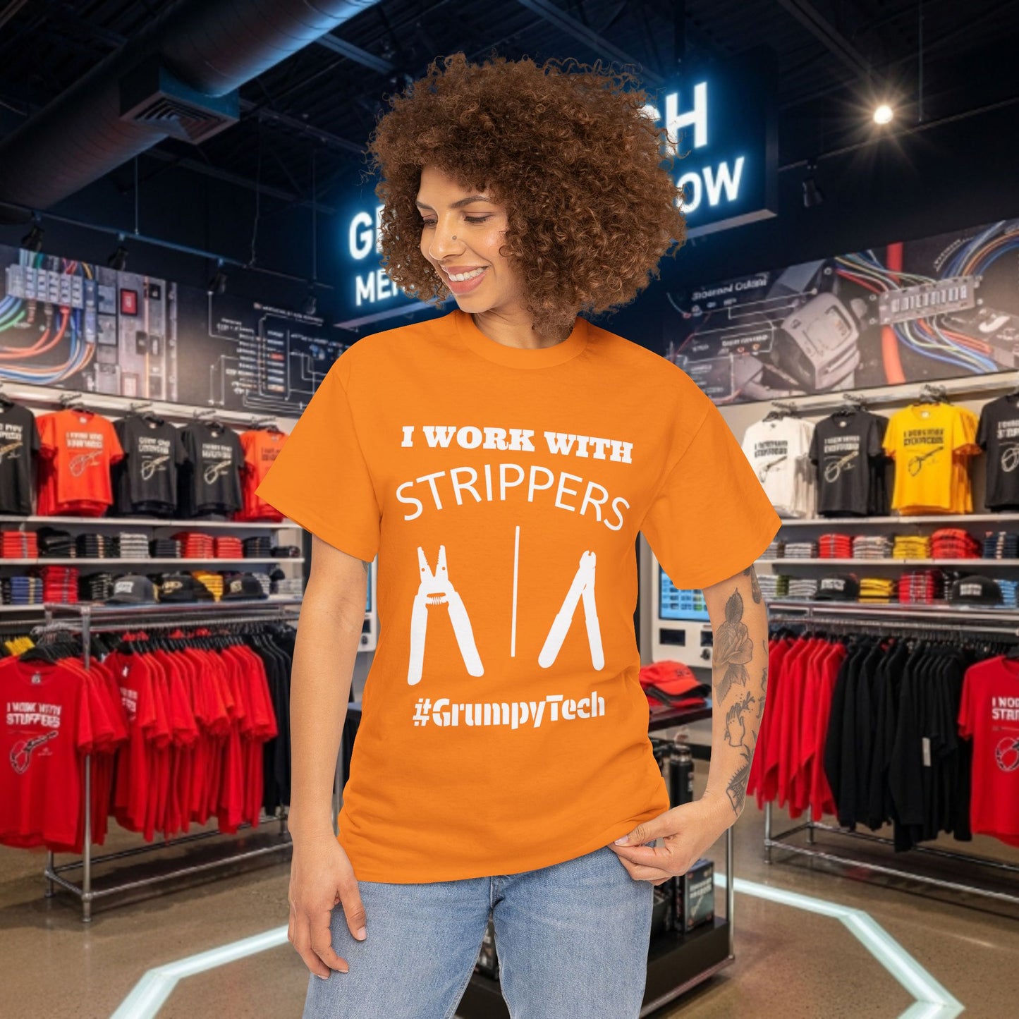 "I Work With Strippers" - Wire and Fiber Strippers - Front Design 2